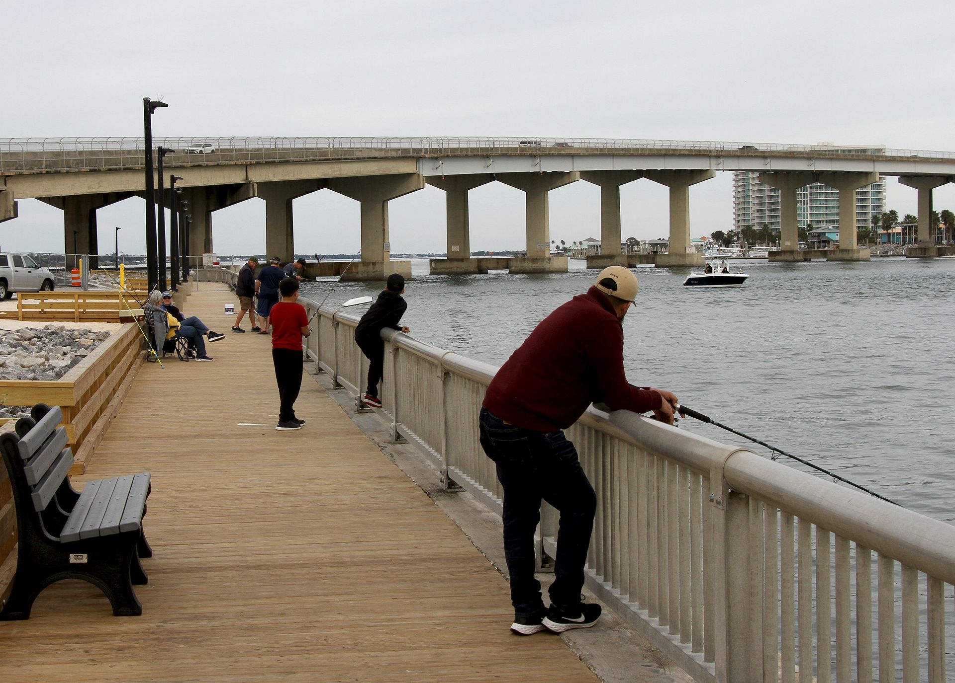 The fishing boardwalk along the west side of Perdido Pass has reopened to anglers. Photo by David Rainer