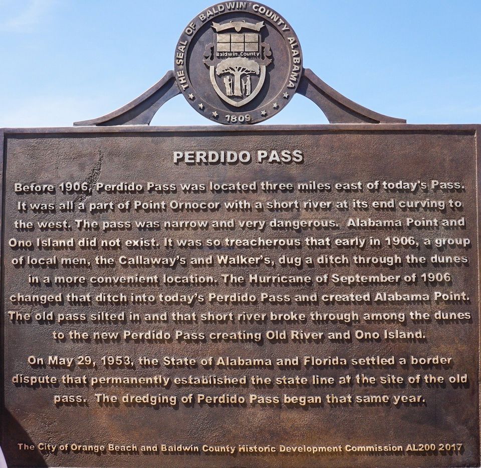 Perdido Pass Historical Marker Side A