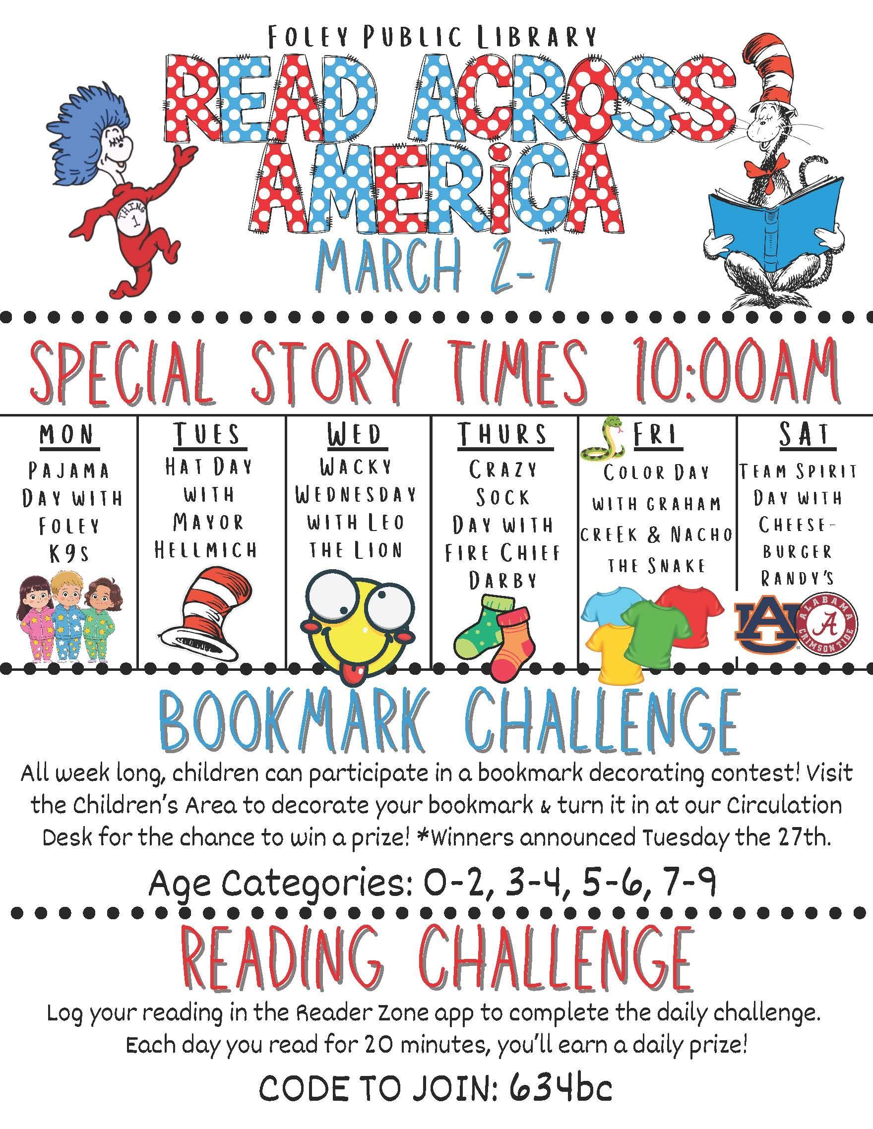 Read Across America Week Brings Stories and Fun to Foley Library
