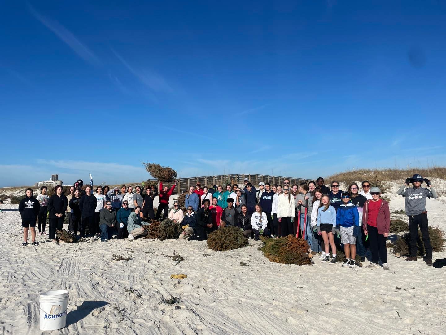 Gulf Shores City Schools students alongside other volunteers have placed 403 recycled Christmas trees