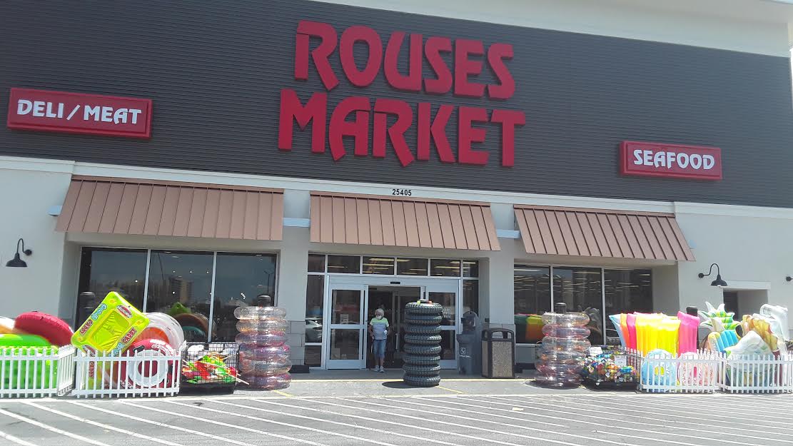 The remodeled front entrance of Rouses Market in Orange Beach, Alabama.