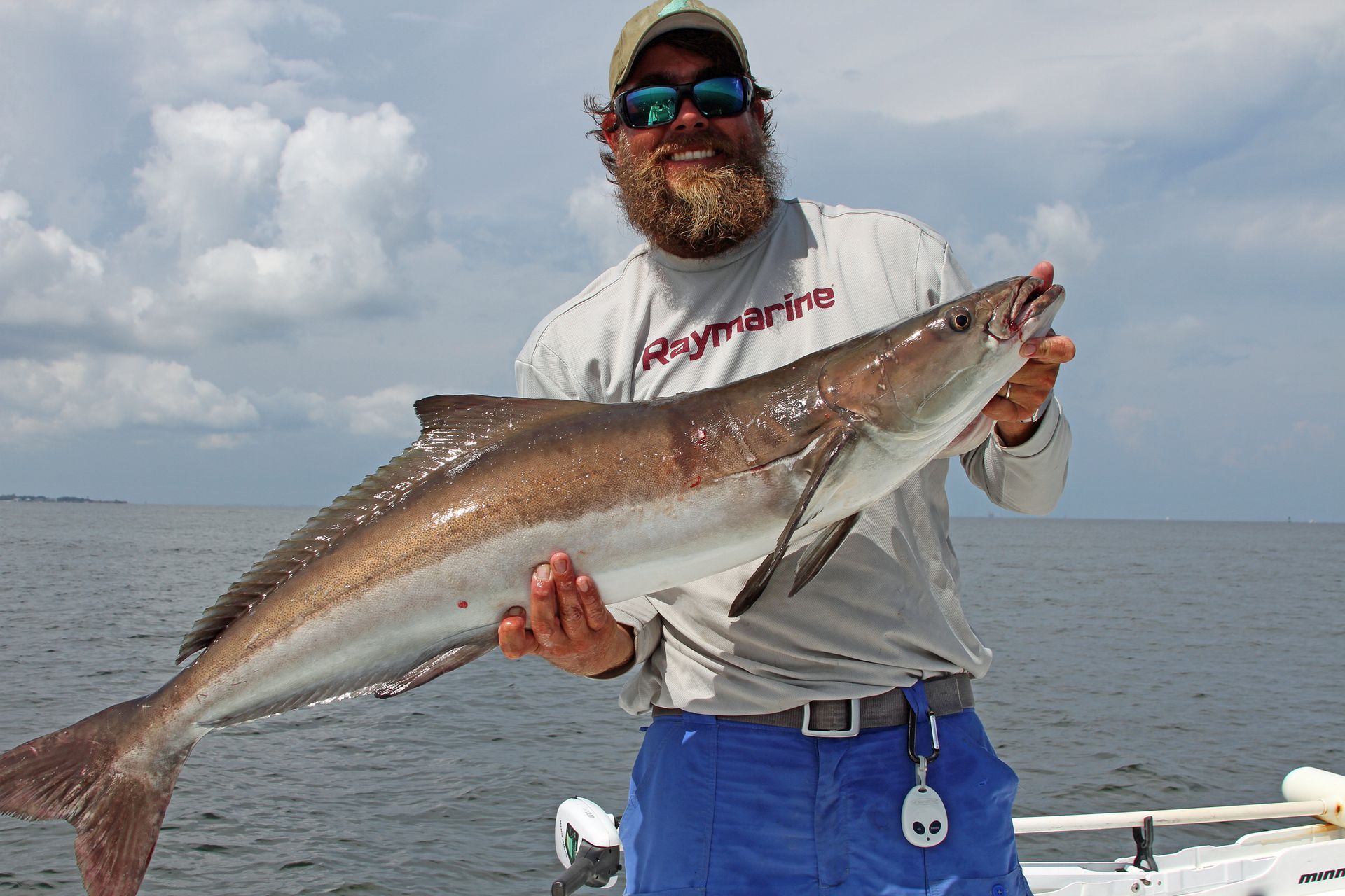 (David Rainer, Kevin Olmstead) Capt. Richard Rutland caught this cobia near the mouth of Mobile Bay.