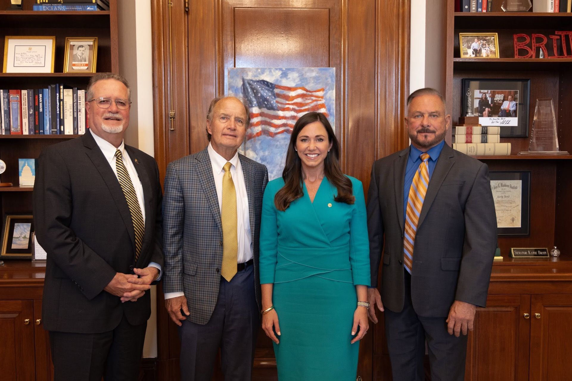 Foley Mayor Hellmich, Gulf Shores Mayor Craft, Senator Katie Britt, Orange Beach Mayor Kennon