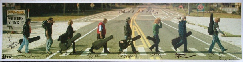 Shabby Road taken in 2009 by R. Ken Cooper - Songwriters in the crosswalk at the Flora-Bama. 