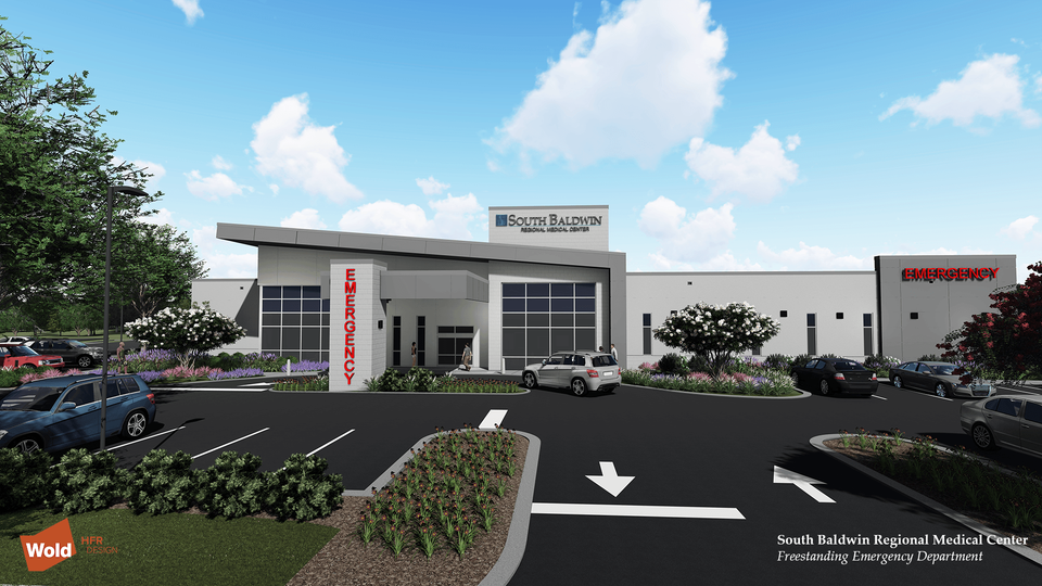 Rendering of a new freestanding emergency room to be built in Gulf Shores, Alabama.