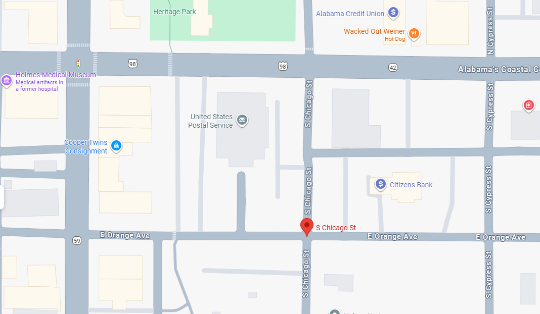 Map of South Chicago Street in Foley