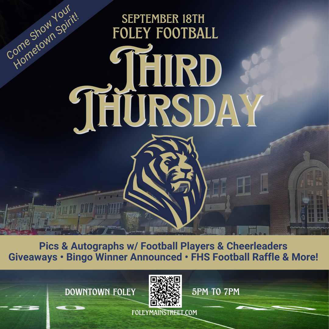 Downtown Foley Plans Football-Themed Community Event for Third Thursday