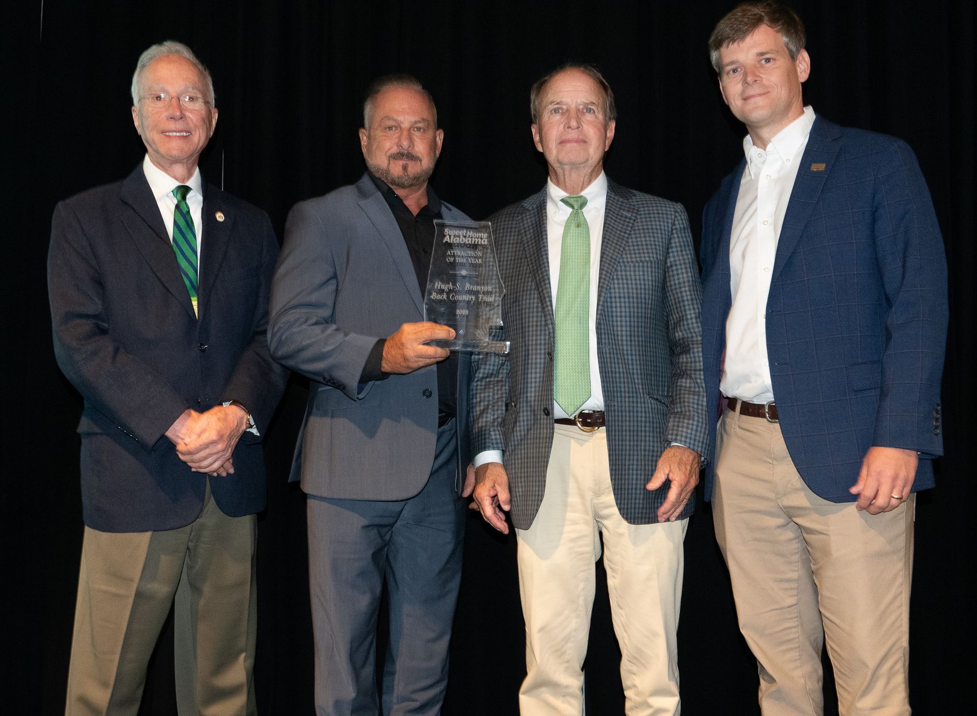 Left to right: Alabama Tourism Director Lee Sentell, Orange Beach Mayor Tony Kennon, Gulf Shores Mayor Robert Craft and Matthew Capps, director of the State Parks Division, Alabama Department of Conservation and Natural Resources.