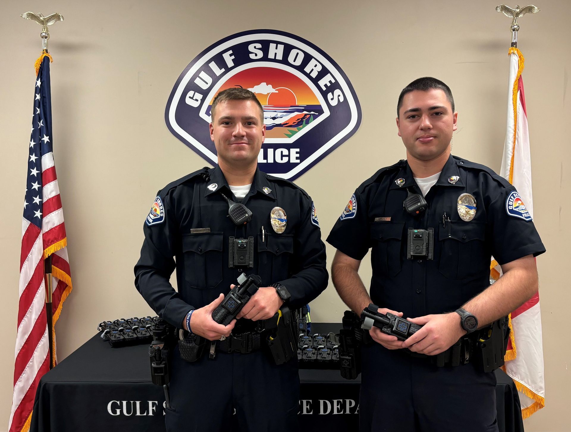 Officer B. Hancock and Officer P. Hardy with Rescue Tourniquets