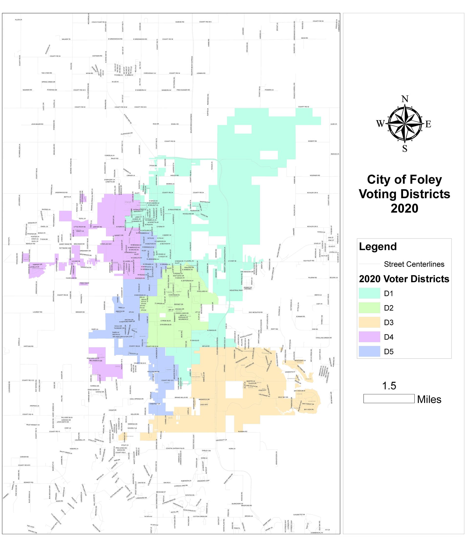 City of Foley's 2020 Voting Districts 