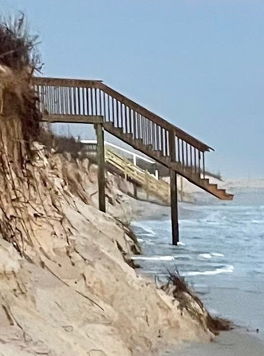 Beach erosion on West Beach in Gulf Shores, Alabama.