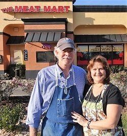 Butcher Glenn Beard and Dale Beard at the Meat Mart in Orange Beach, Alabama.