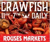 Crawfish ad for Rouses Market in Orange Beach, Alabama.