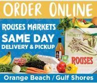Rouses Markets ad for ordering online in Gulf Shores and Orange Beach, Alabama.