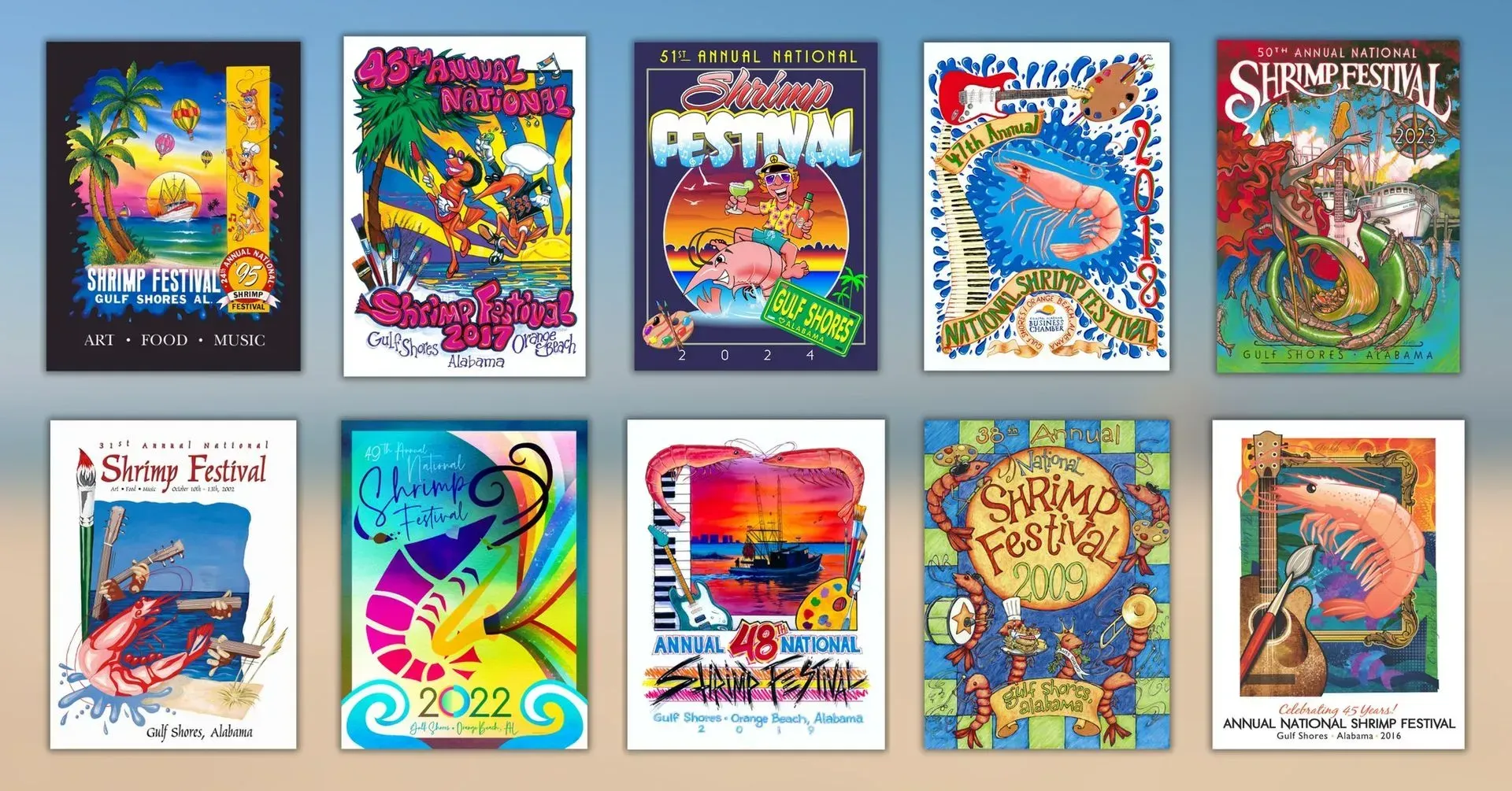 Shrimp Festival Posters Through the Years
