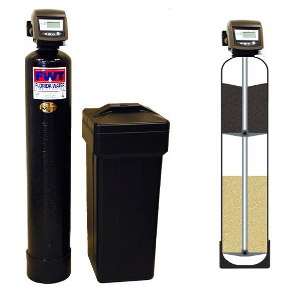 Two bwt water softeners are shown next to each other