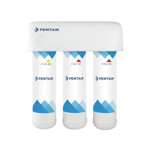 A pentair water filter with three cartridges