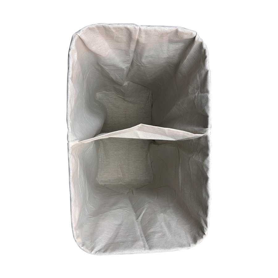 Cesto doble plegable de bambú rectangular