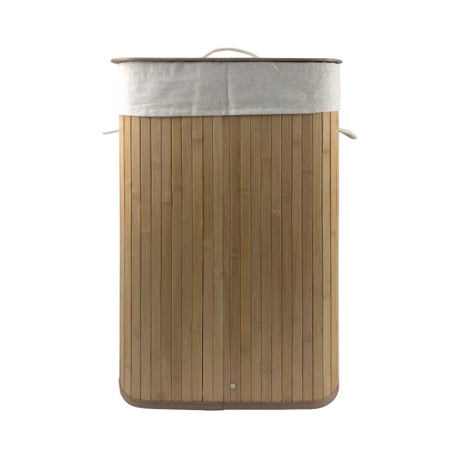 Cesto plegable de bambú rectangular