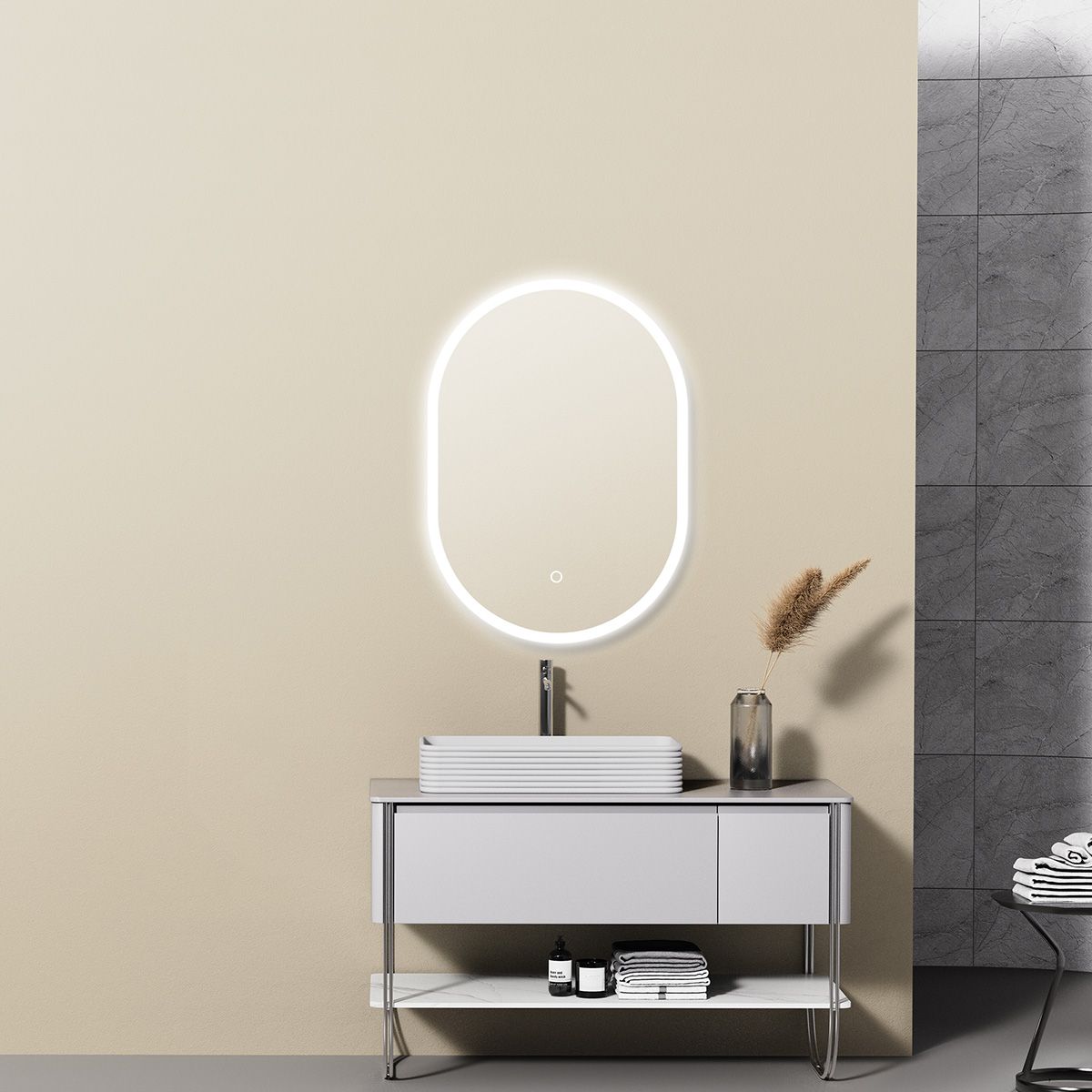 Espejo Oval Led Touch