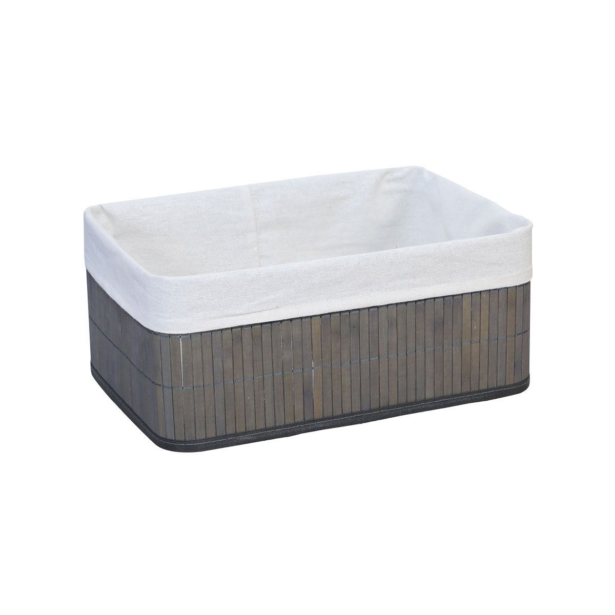 Canasto organizador de bambú gris