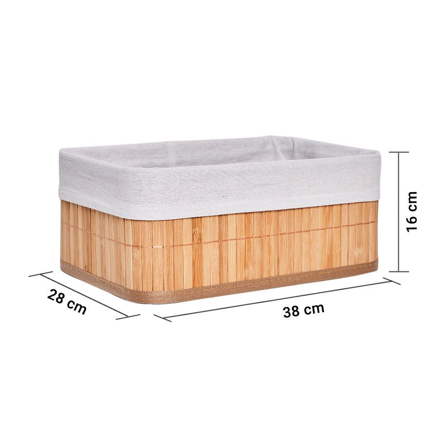 Canasto organizador de bambú marrón