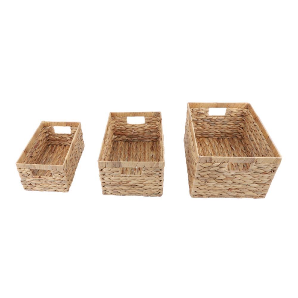 Set de cestos rectangulares de fibra