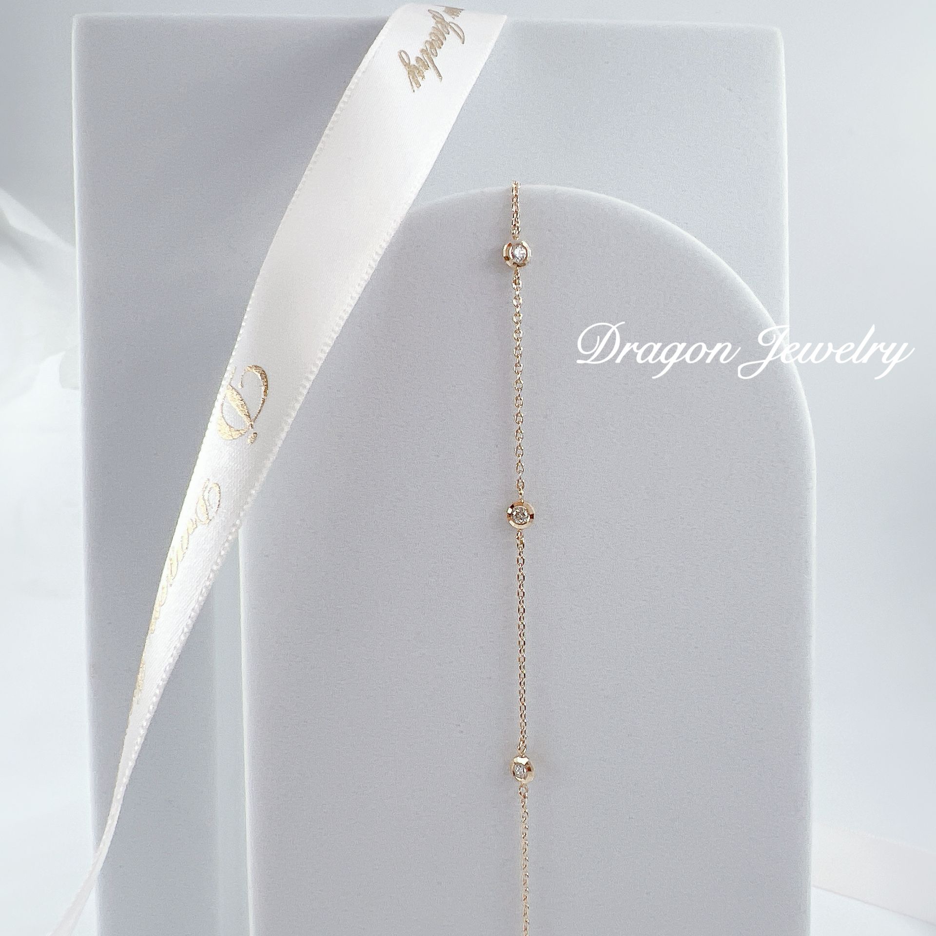 日本工藝・K10 天然鑽石手鍊