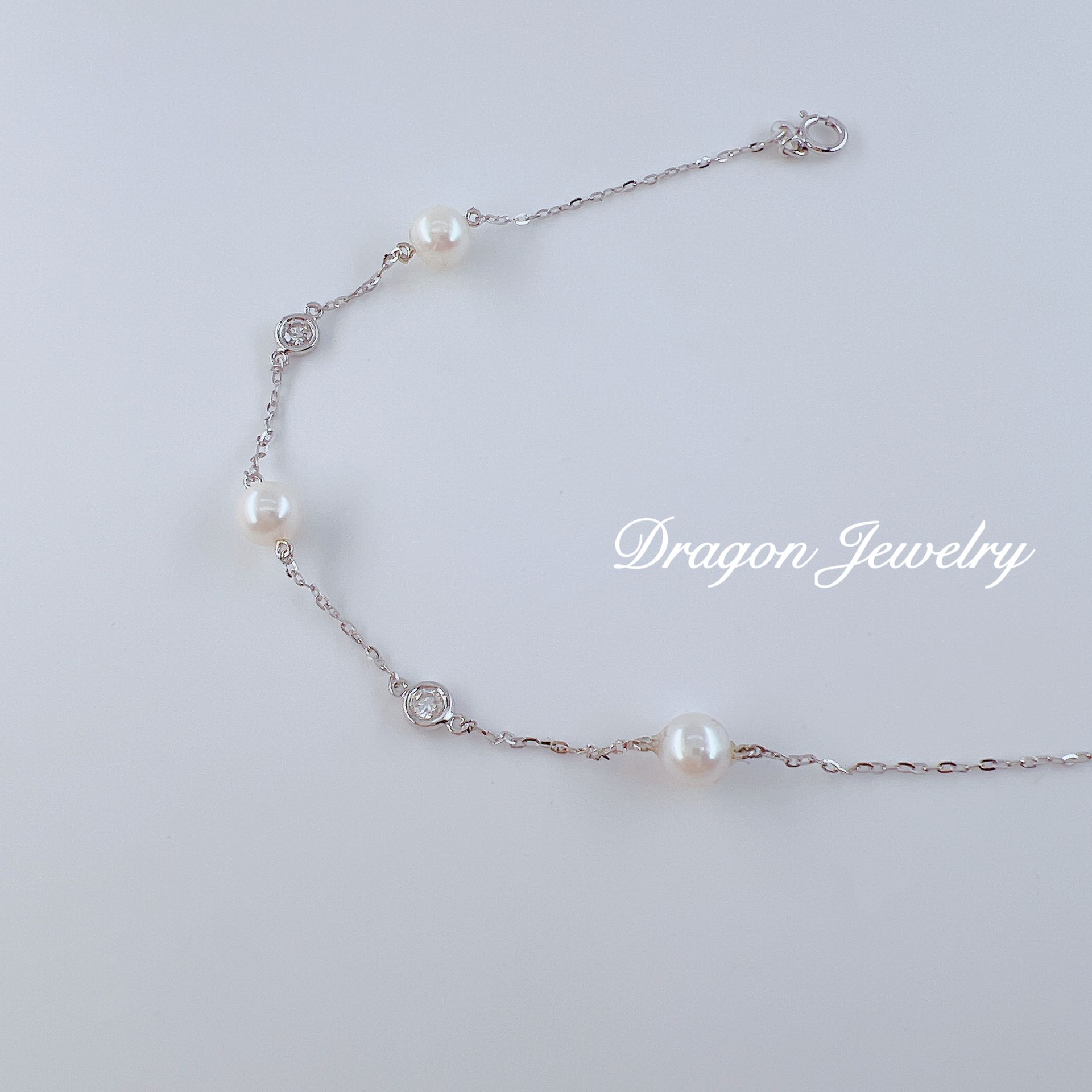 【恆雅】珍珠 鑽石 交織手鍊