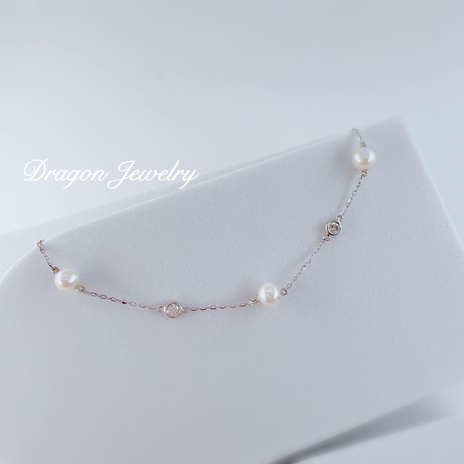 【恆雅】珍珠 鑽石 交織手鍊