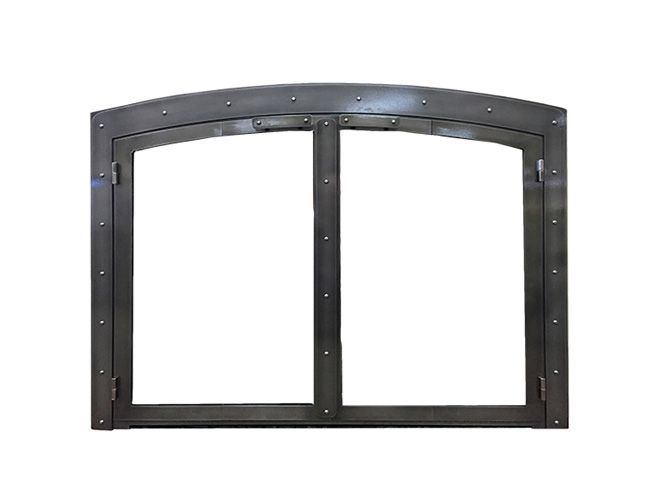 Arch Makeover Masonry Glass Fireplace Door