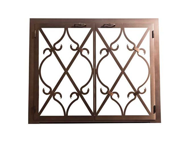 Banded Scroll ZC Fireplace Door