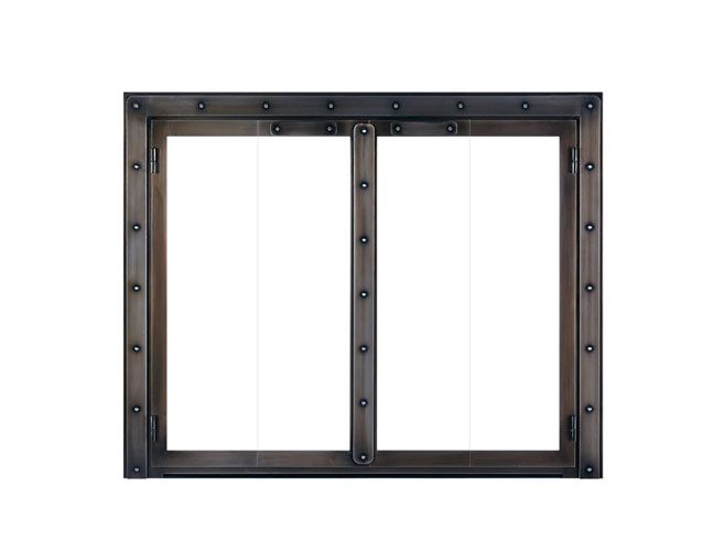 Black Rock Masonry Glass Fireplace Door