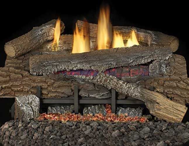 Blaze N’Glow Series Burner w/ Bison Mountain Concrete Logs by Astria