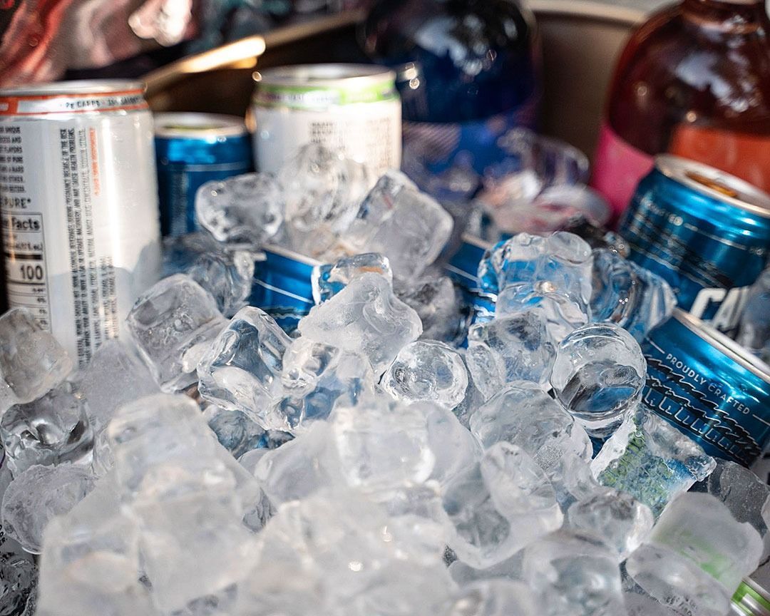 Drinks In Can With Ice Made From Scotsman Ice Machine