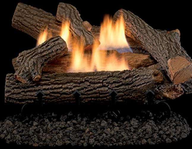 Dual-Flame Series Burner w/ Chestnut Hill Concrete Logs by Astria