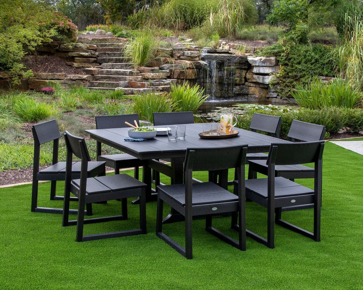 Polywood EDGE 9-Piece Farmhouse Trestle Dining