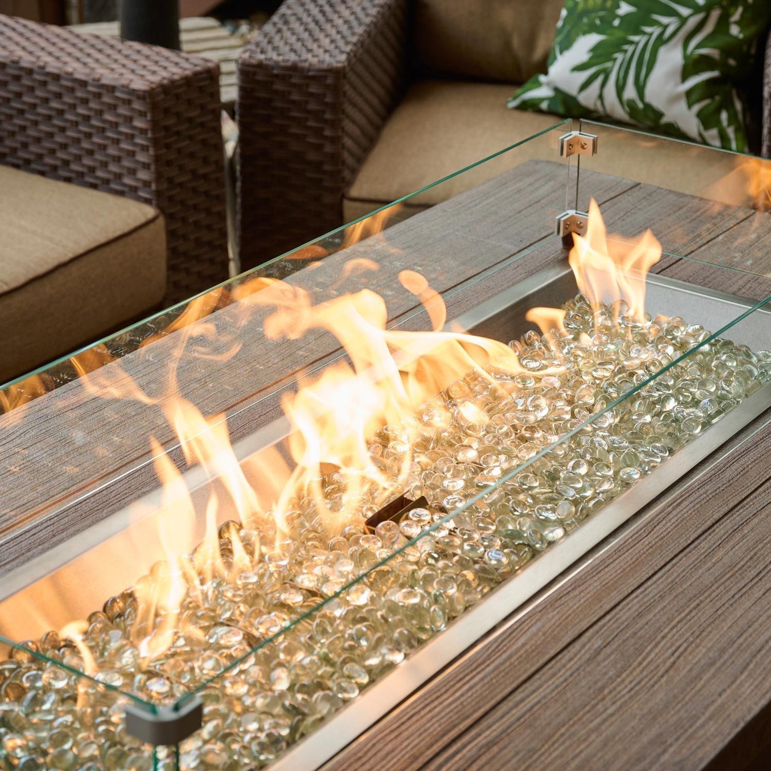 Havenwood Linear Gas Fire Pit Table With Fire