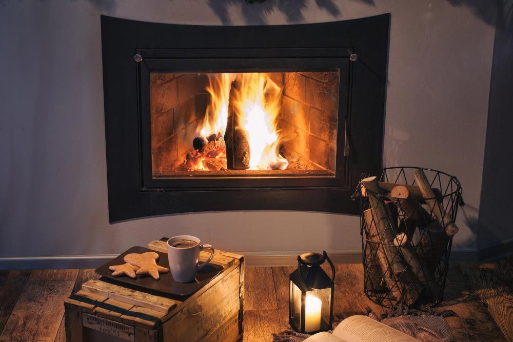 Indoor Fireplace With Mug At The Front In Nashville, TN