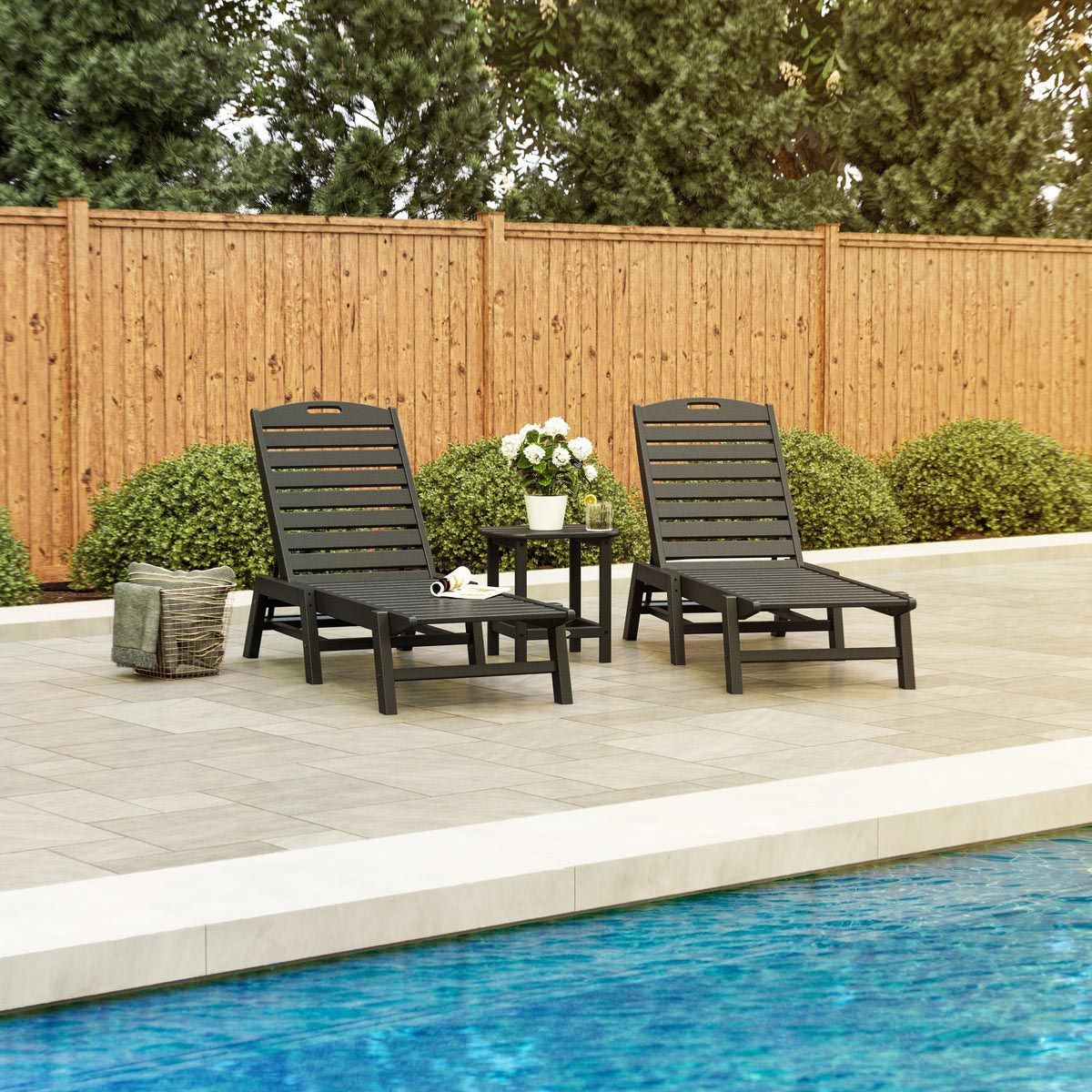 Nautical 3-Piece Chaise Lounge Set With South Beach 18