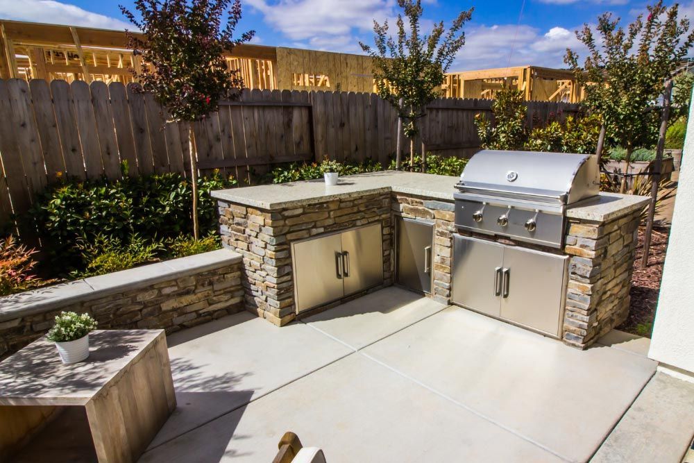 outdoor grill at the backyard