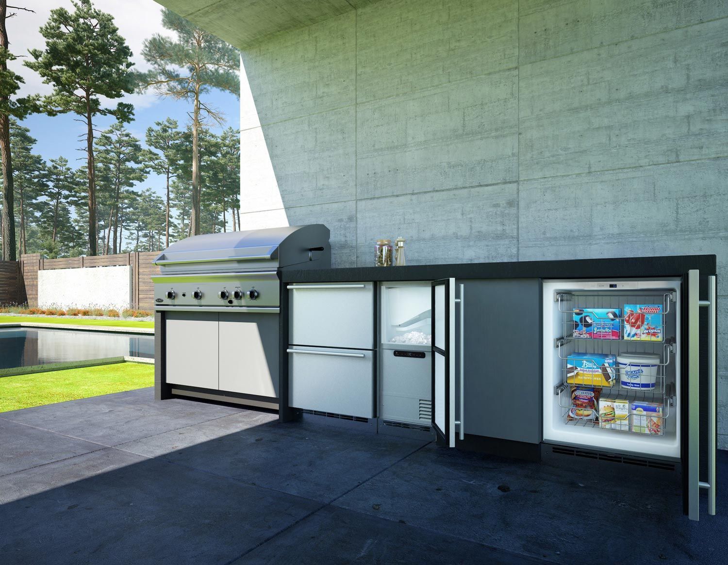 Outdoor Kitchen With U-line Appliances