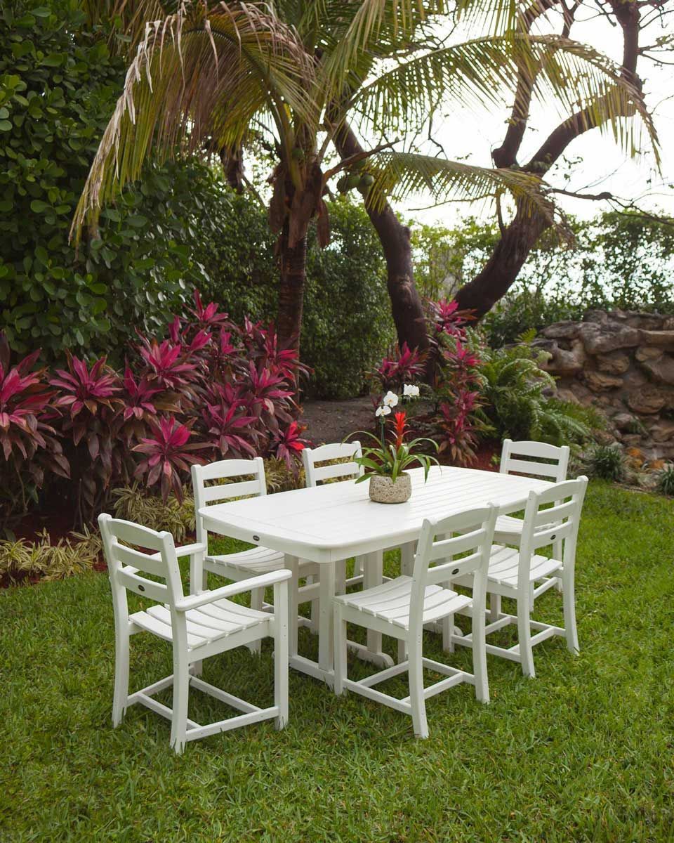 Polywood La Casa Cafe 7-Piece Dining Set In White