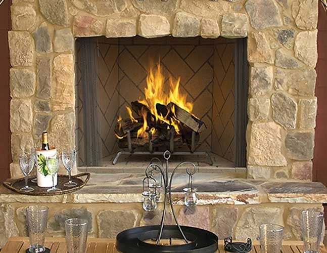 Superior WRE6000 Outdoor Vented Wood Burning Fireplace, Masonry-Style