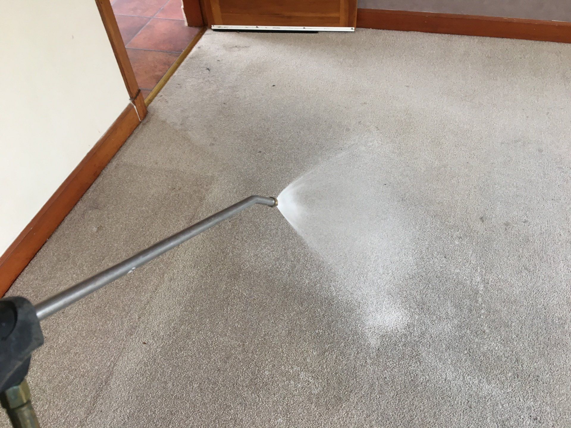 Pre Spraying the Carpet in North Ayrshire