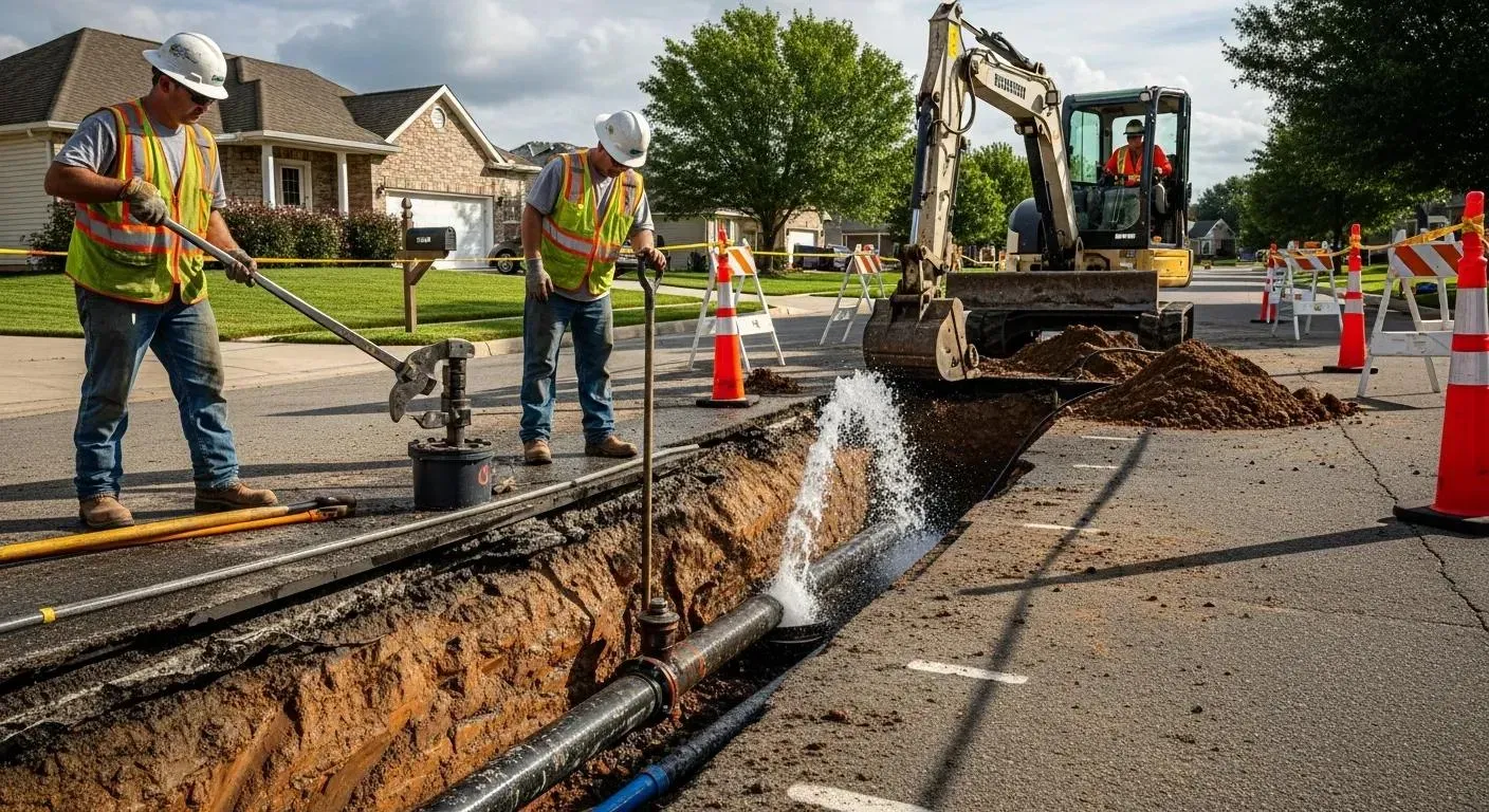 water line repair work