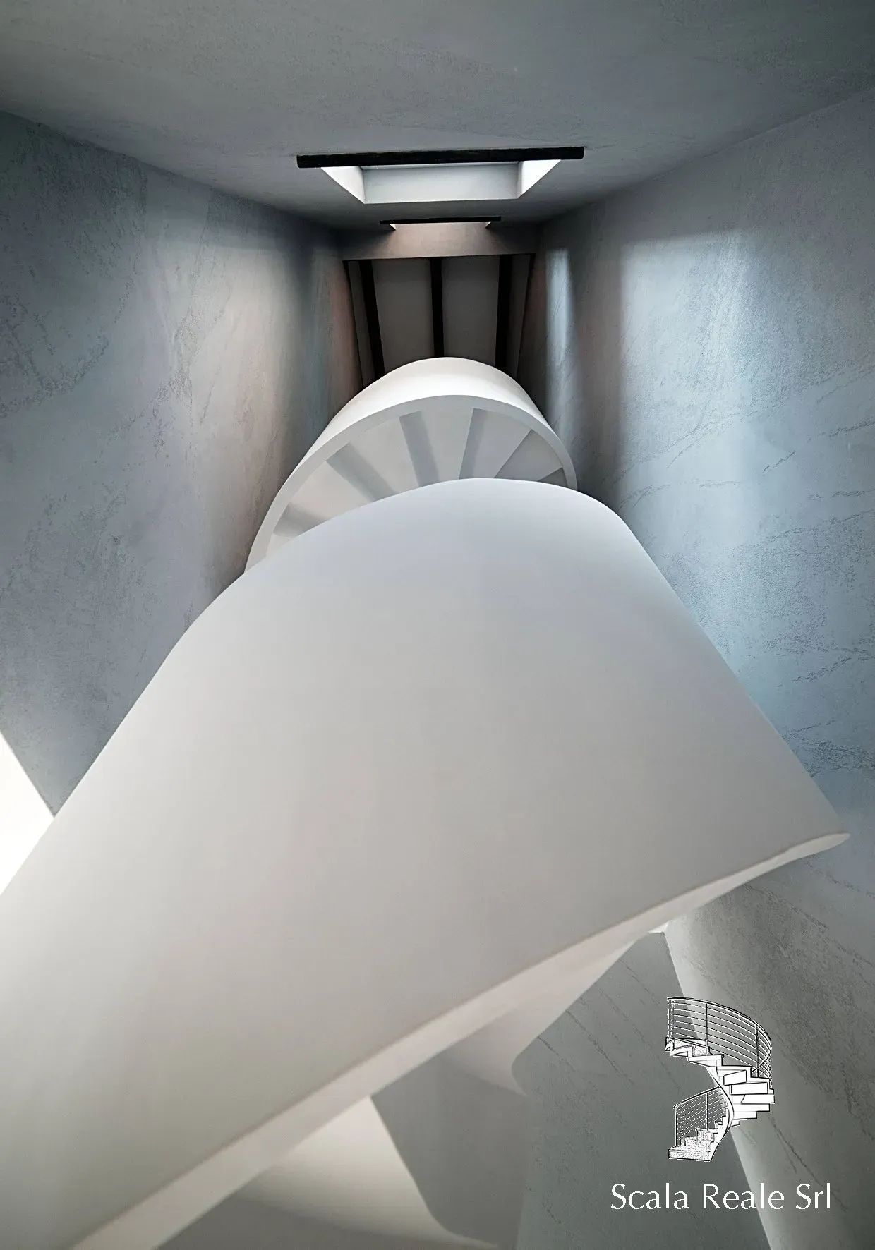 scala elicoidale in cemento parma