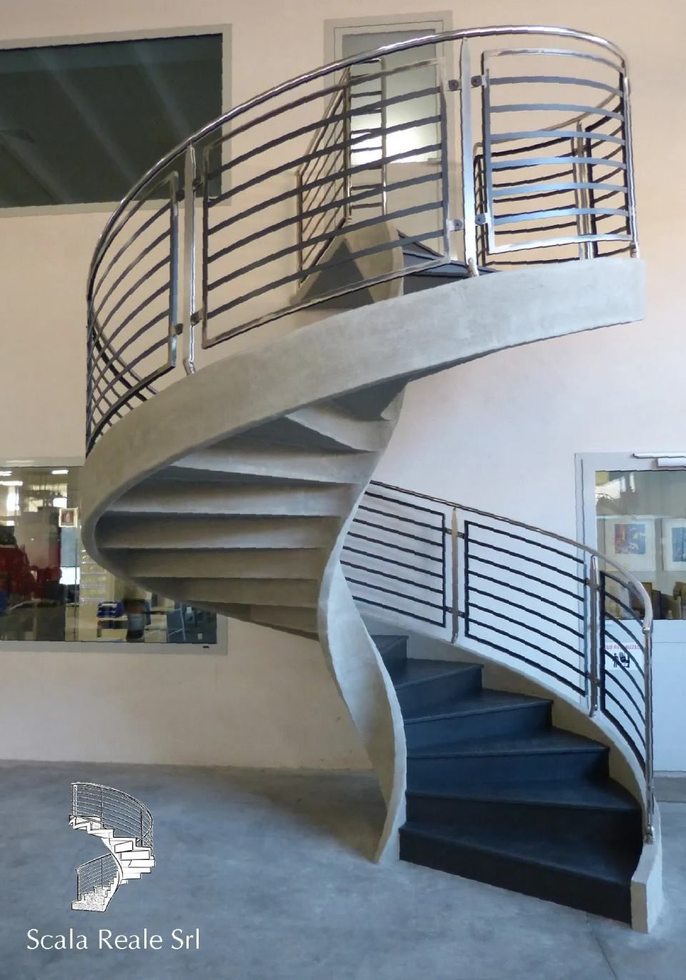 Scala elicoidale in cemento verona