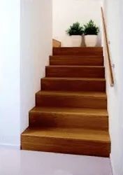 Staircase with wooden steps