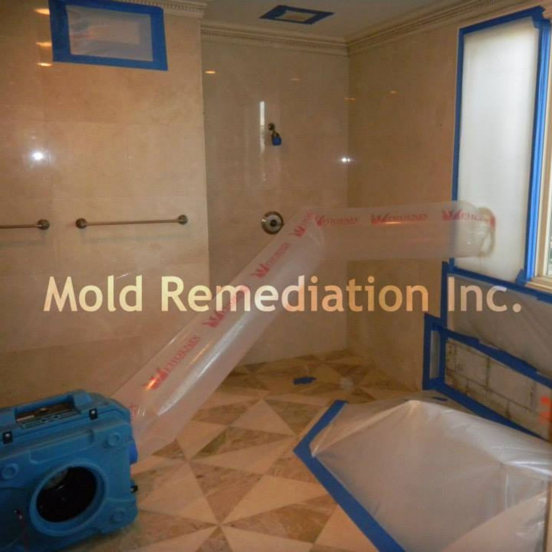 Mold Remediation Inc -A bathroom being remodeled by mold remediation inc.